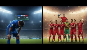 India Crashes Out of AFC Asian Cup; 2-1 Loss to Singapore Ends 2027 Dreams