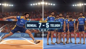 PKL 2025 Historic Tie-Breaker: Bengal Warriorz Stun Titans 7-5 After 45-45 Thriller