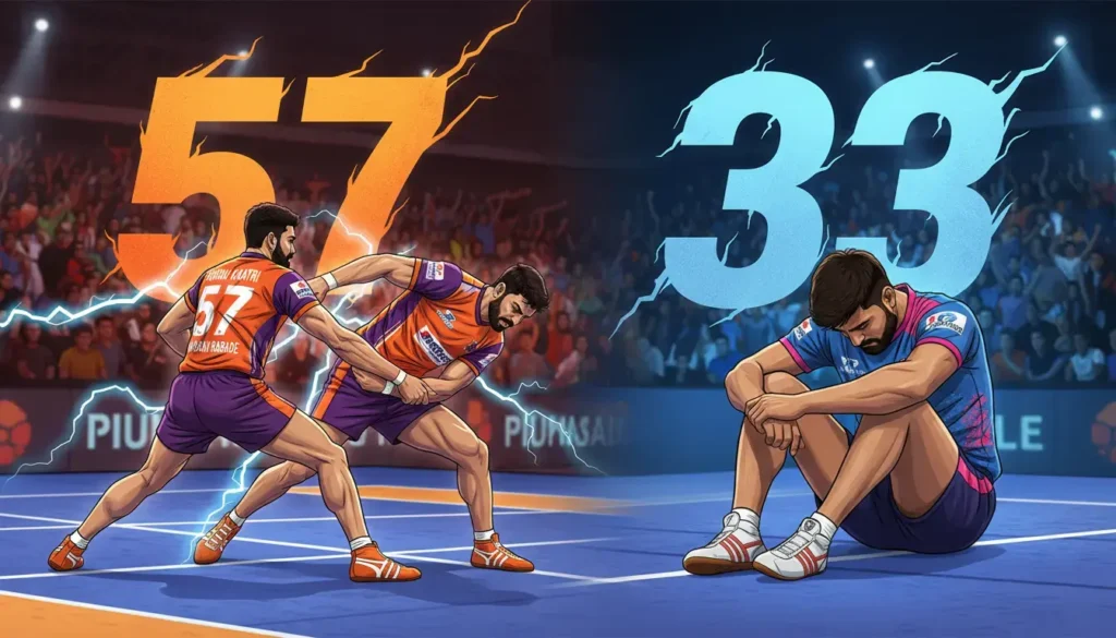 Puneri Paltan's Historic 57-33 Win; Smashes PKL Season 12 Records & Seals Top 2 Spot