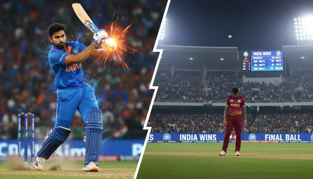IND vs WI 2025: Riyan Sharma's Last-Ball Six Wins T20I Series 3-2 Amid Umpire Controversy