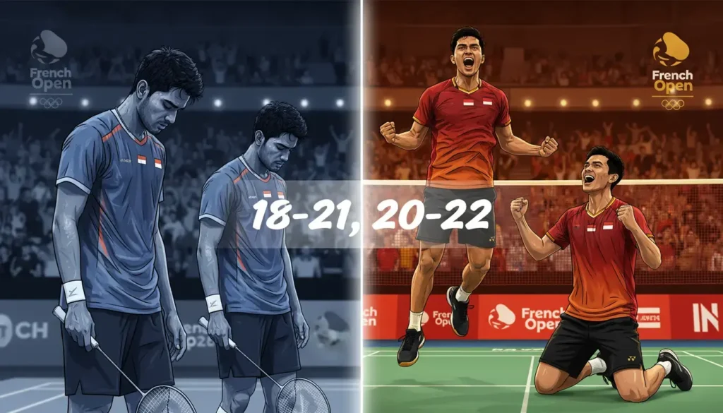 French Open Shock: Satwik-Chirag Crash Out in 1st Round; Lose 21-18, 22-20 to Indonesian Pair