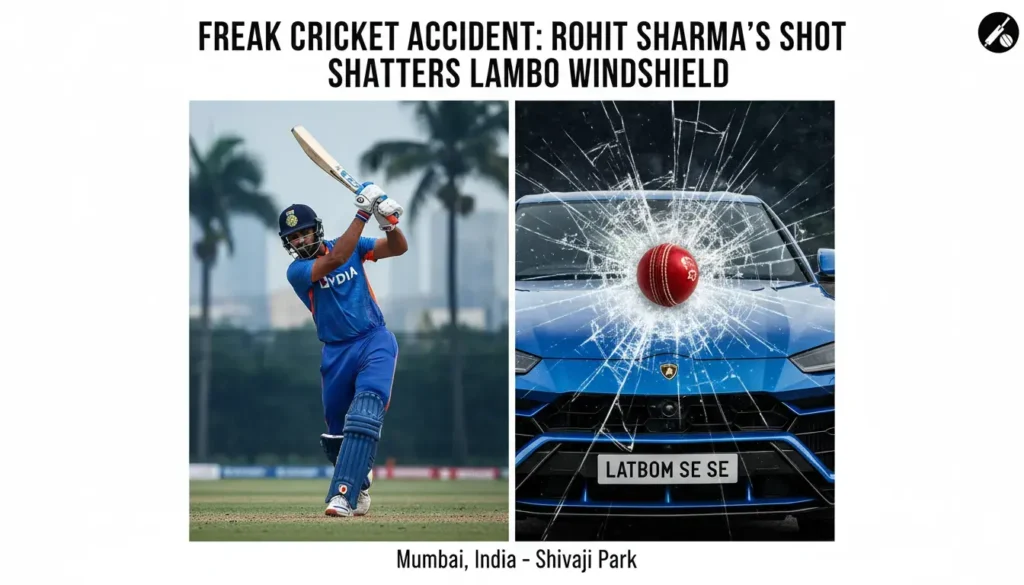 Rohit Sharma's Practice Six Smashes His Own Lamborghini; Viral Video Stuns Fans Before Australia Series