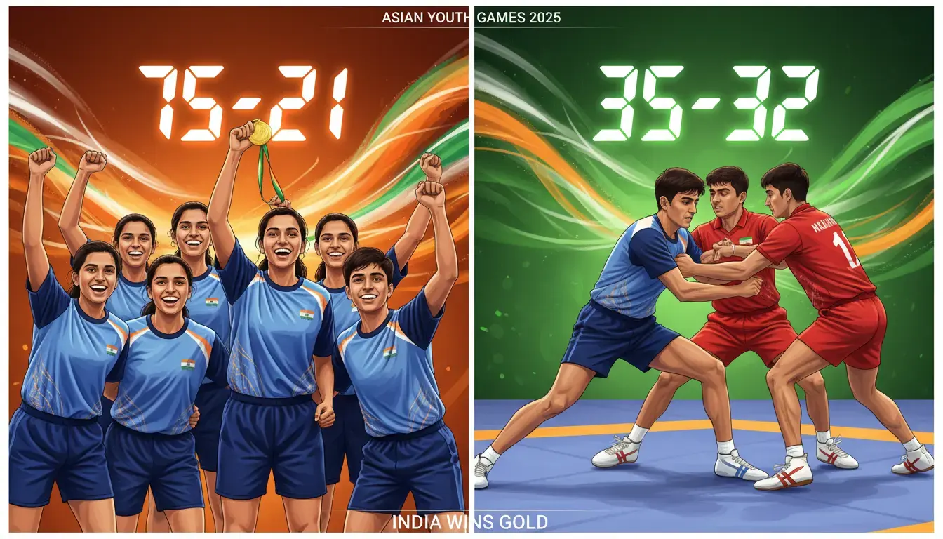 India Wins Double Kabaddi Gold at Asian Youth Games; Girls Crush Iran 75-21