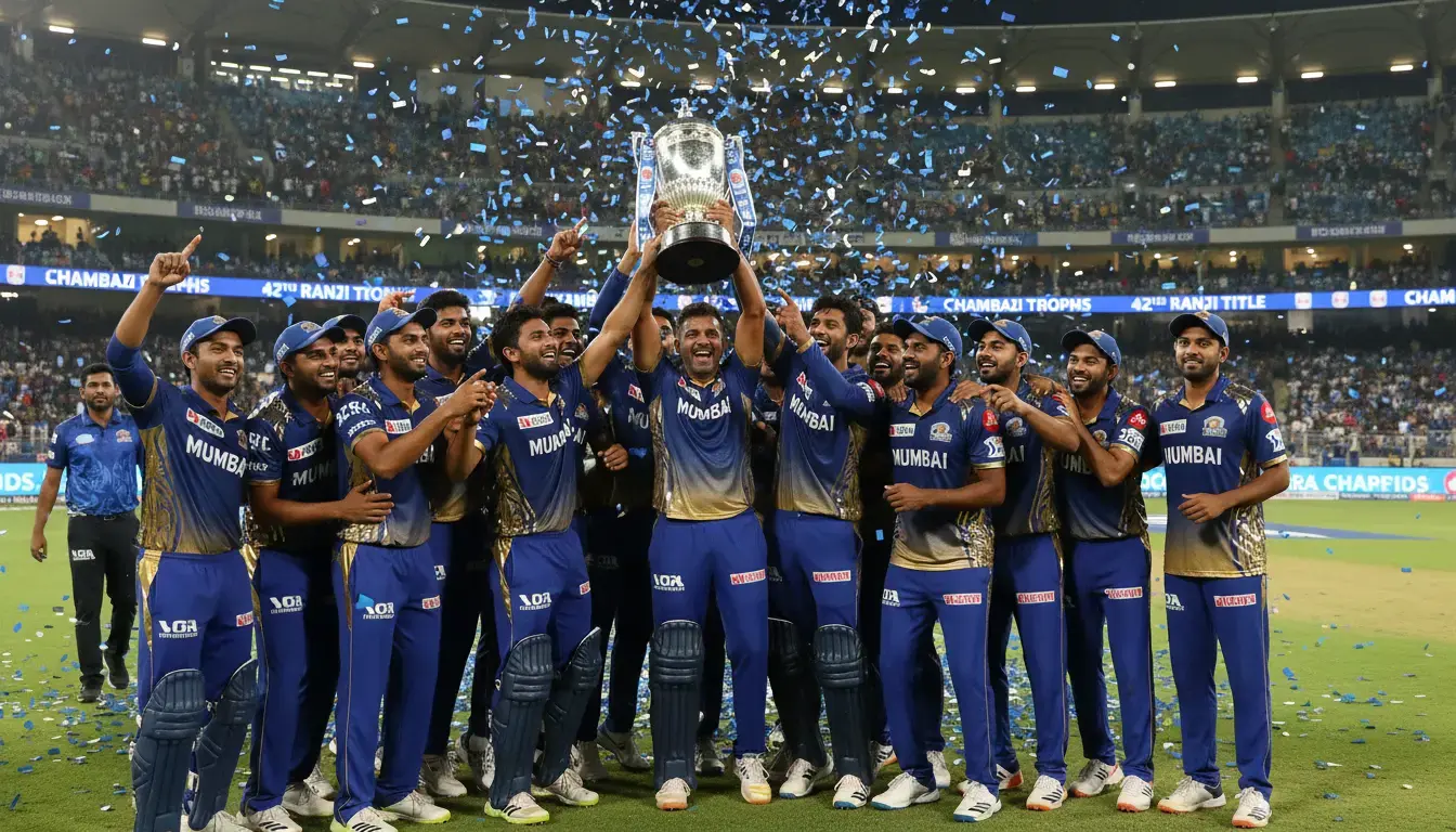 Mumbai Lifts 42nd Ranji Trophy; Crushes Vidarbha's 538-Run Chase in Final