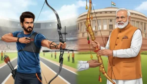 Ram Charan Meets PM Modi for Archery League; Symbolic Bow Marks Inaugural Season's Success