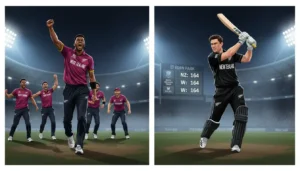 WI Defend Record-Low 164 at Eden Park; Santner's 55* in Vain in 7-Run Thriller