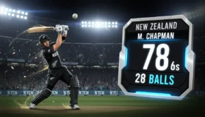 Mark Chapman's 78 off 28 Balls Stuns West Indies; NZ Clinches 3-Run Thriller