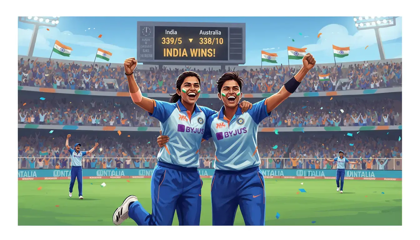 India Shocks Australia, Chases 339 to End 15-Match Streak; Historic World Cup Final Berth!