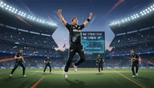 AI Predicts NZ Victory: Blackcaps Edge West Indies by Four Wickets in Thrilling Nelson T20I