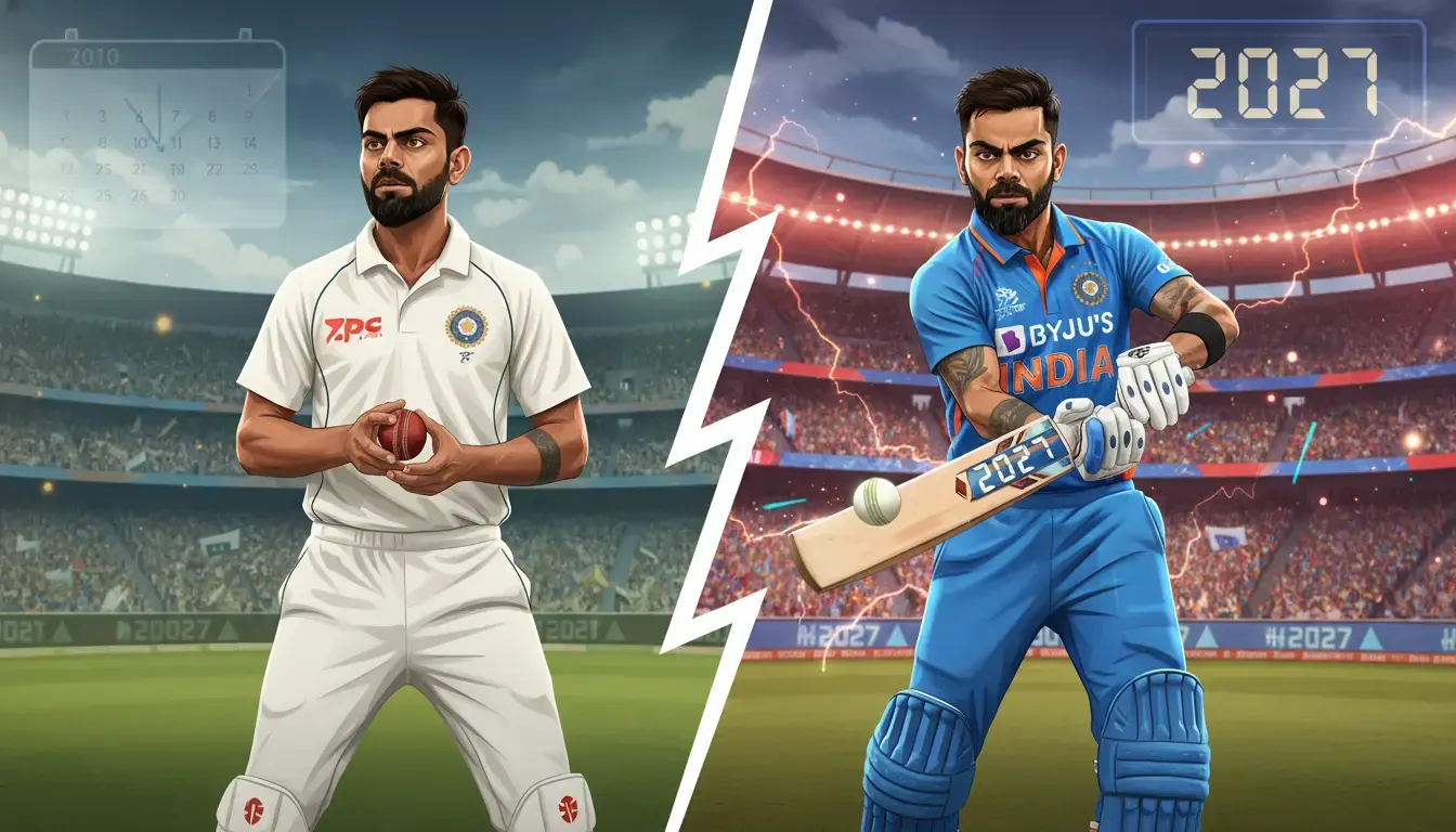 Kohli's Test Exit Shocks Cricket World; New ODI Focus Fuels 2027 World Cup Dream at 37