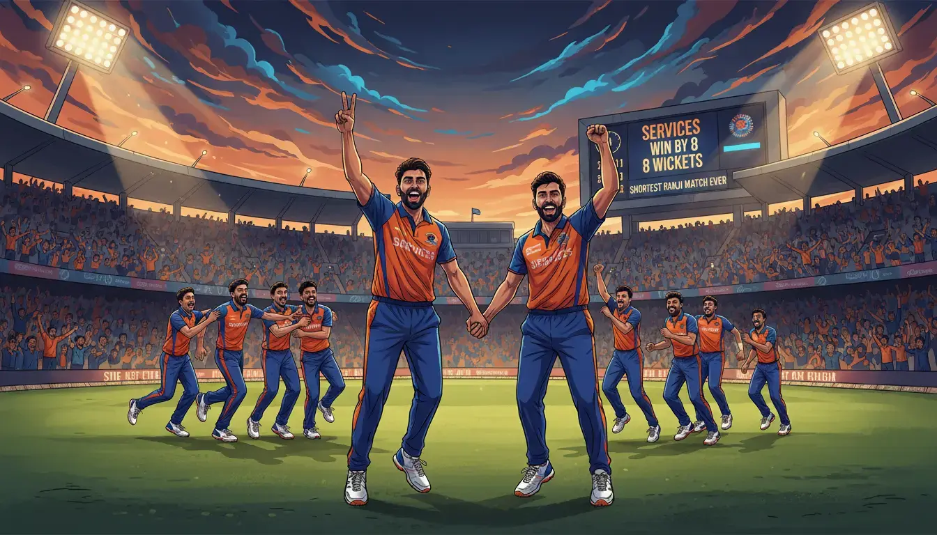 Historic Ranji Clash: Services Stuns Assam in Record 90-Over Win; Double Hat-Trick Made History