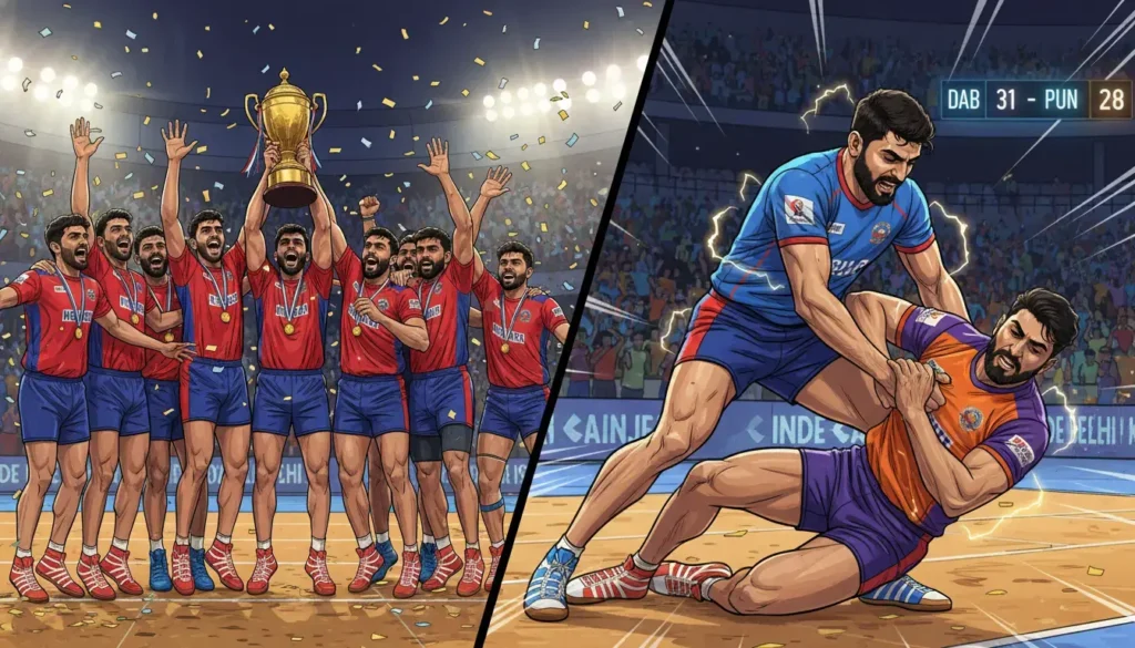 PKL 12 Final: Delhi Wins ₹3 Crore Prize in 31-28 Thriller; Atrachali's Tackle Seals Historic Title